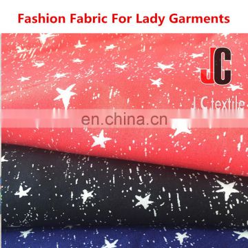 ShaoXing JC new design 100% rayon silk slip multi-color fabric silk soft poplin printed overlay fabric