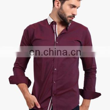 Solemio Red Solid Slim Fit Casual Shirt