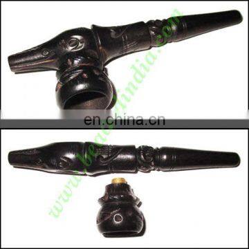 Handmade real ebony wood smoking pipe, size : 4.5 inch pipe