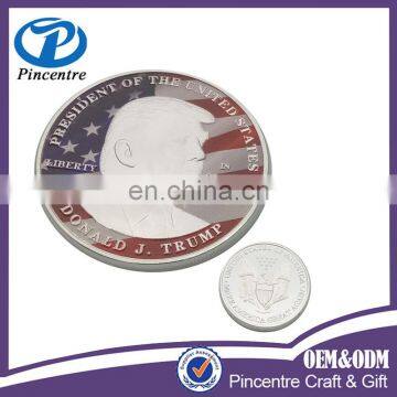 2017 High quality cheap silver coin / custom metal souvenir coin / custom trump challenge coin for sale