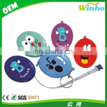 Winho oval shape plastic gift tape measure keychain for promotion