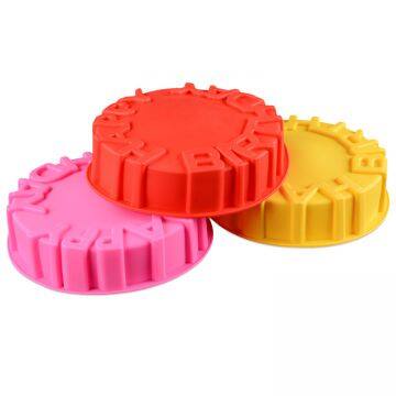 Free Sample Food Grade Heat resistant Nontoxic Silicone Mousse Cake Friandises Pudding Baking Mold Happy Birthday