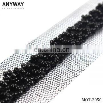 Beaded Lace Trim in black for Bridal Headbands Crafts