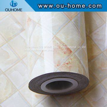 Marble Style Adhesive Oil Proof Kitchen Wall Sticker photo-4