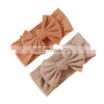 Bow Knotted Elastic Nylon Girls Baby Headbands Wholesale