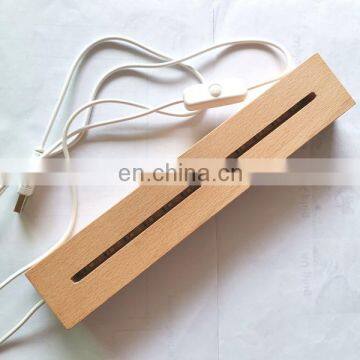 Customized 3D LED Night Light Desk Lamp Wooden Base USB Power for Kids Home Decor