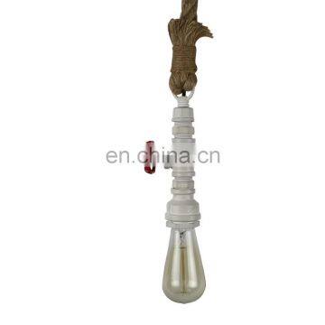 Retro Water Pipe Shape Hemp Rope Decorative Pendant Lamp