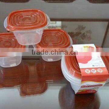 Good selling 3 pcs plastic food storage container 500ml