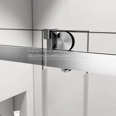 Stainless Steel Soft-Closing Sliding Glass Shower Enclosure photo-2