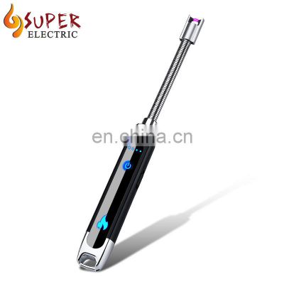 New Design USB Candle Lighter Rechargeable Electronic BBQ Kitchen Lighter,Windproof Flameless and No Gas Lighter