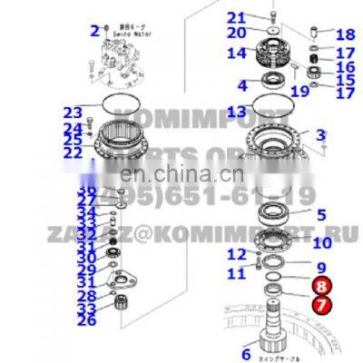 206-26-73140 07000-15100 Excavator swing gearbox parts for PC220-8 Spacer and o-ring