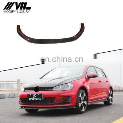 Bumper Position MK7 Carbon fiber Front Lip spoiler for VW Golf 7 GTI 2014-2016