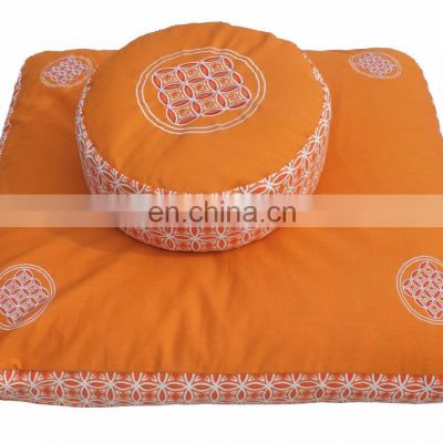 Exquisite Design Embroidered and Printed customized Meditation Zafu and zabuton Cushion set