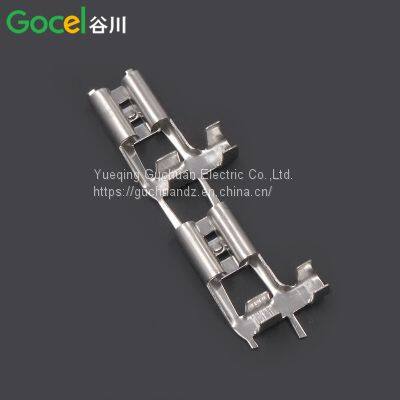 6.3 Flag Plug Spring Straight With Direct Feeding Brass Tinned Connector photo-3