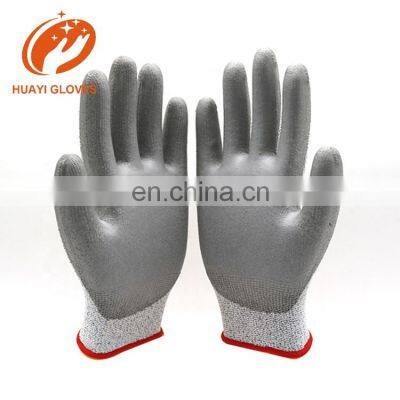 Huayi Cut Resistant CE Level 5 Cheap pu Palm Coating Anti-cut Gloves photo-2