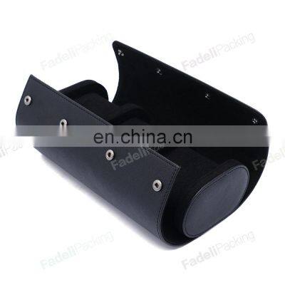 Black Leatherette Watch Case Display 3 Slots Watch Box Organizer Box Watch photo-2