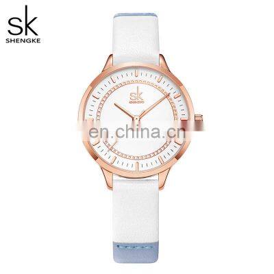 Shengke 9026 Latest Girls Quartz Watches Small Case Scale Waterproof Fashion Watches Ladies Simple