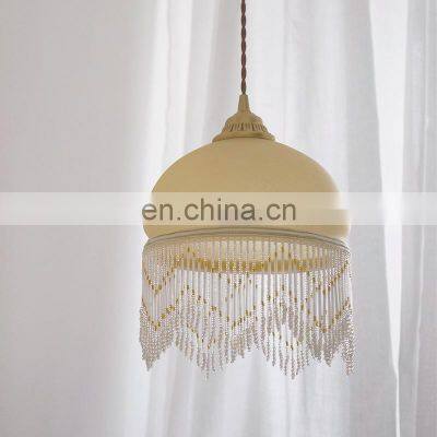 Luxury Metal Pendant Lighting For Bedroom Handmade Leaves Modern Cylinder Chandelier Lamp photo-2
