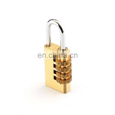 4-Digit Code Lock Brass Combination Password Padlock Square Type Plated Iron Padlock