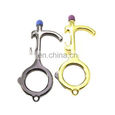 Low MOQ Manufacturer Customised Logo Keychain Gift No Touch Door Opener Bottle Opener Phone Holder photo-2