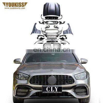 Body Kits New Arrival Car Bumper For Benz E Class W213 Upgrade E63S AMG Body Kits Front Bumper Assembly With Grille Hood Fender