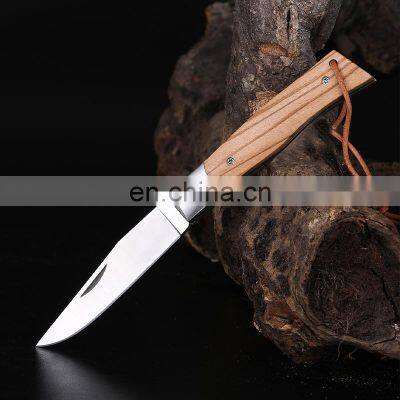 Folding Knife Stainless Steel Outdoor Survival Hunting Pocket Knife With Wooden Handle photo-2