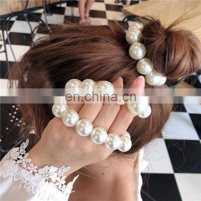 Woman Big Pearl Hair Ties Fashion Korean Style Hairband Scrunchies Girls Ponytail Holders Rubber Band Hair Accessories photo-2