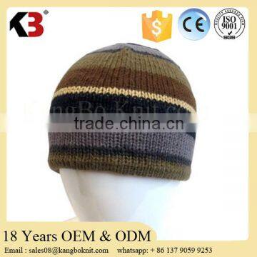 Alibaba high quality mens customize wool acrylic knitted cuff beanies made in China