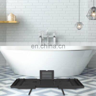 Wholesale Bamboo Black Bathroom Bathtub Caddy Tray For High Quality And Promotional photo-3
