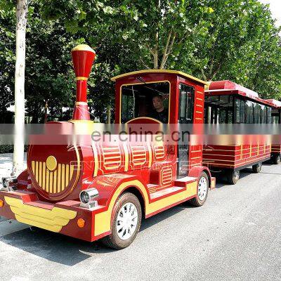 Outdoor commercial fiberglass mall park amusements rides electric trackless train