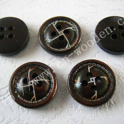The Manufacturer Provides Marking Wood Button 30mm Laser Pattern Cartoon Wood Button Wood Button Pear Wood Button photo-3