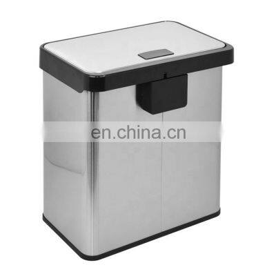 20L Two Case Inner Grid Household Standing Stainless Steel Recycle Trash Can