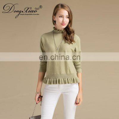 Hot Selling Ladies' 100% Pure Cashmere Sweater Long Sleeved Knitted Preppy Style for Spring OEM Service Available photo-4