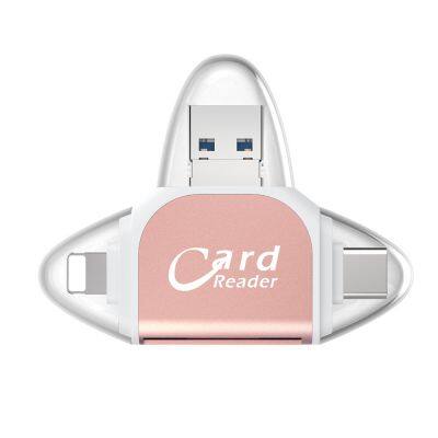 OTG Card Reader SD TF USB C to Micro USB Multi Card readers 4in1 Type-C Flash Drive R015 For Iphone 7 8 11 12 13 X XR MAX