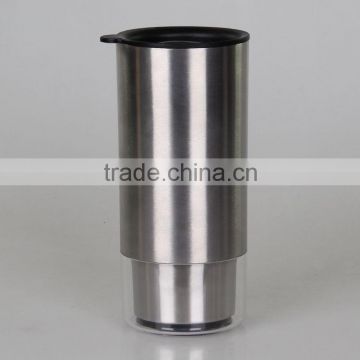 Food Grade China Supplier Fashion Doubel Wall Stainless Steel Travel Mug With PP Lid