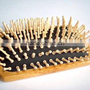 Eco-friendly Natural Bamboo Brush , Wood Pins Custom Paddle Brush photo-3