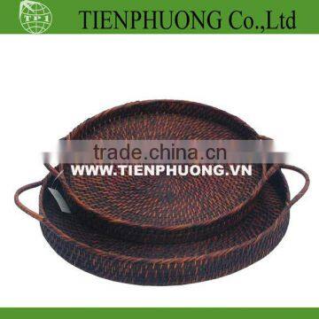 Rattan tray/fruit tray with handle