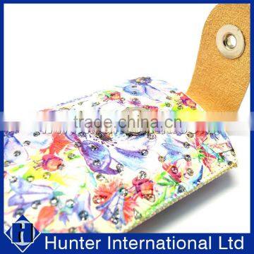 Printed Diamond Leather Pull Up Pouch For S5 Size photo-3