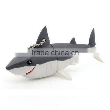 OEM 2gb / 4gb USB Stick PVC Shark Shape USB Flash Drive With Logo Custom