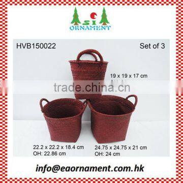 Set of 3 pcs round shape with handles fruit basket