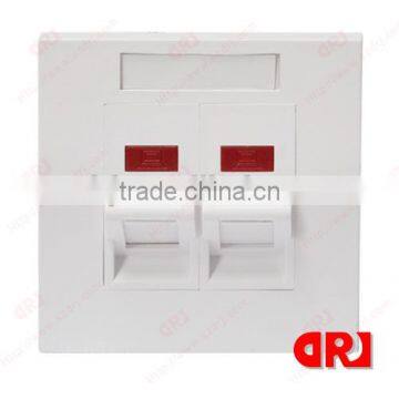 cat5e double slanting ports face plate