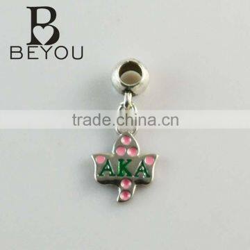 pink and green charm Alpha Kap Alpha leaf Charm                        
                                                Quality Choice