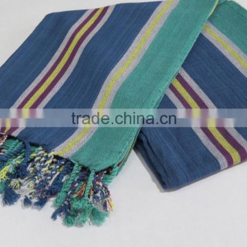 Traditional woven stripe cotton kikoy towel