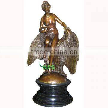 Bronze Nude Girl with Eagle ornament