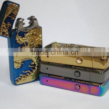 dragon USB Arc Lighter Windproof Flame-less Metal USB Rechargeable Lighter for Cigar Pipe Cigarette