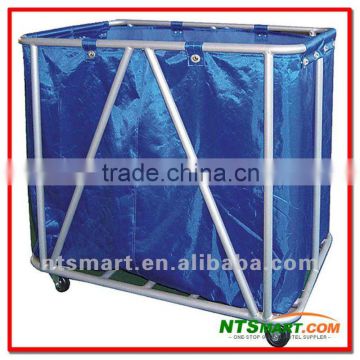 Large Square Electroplating Metal Fram Hotel Laundry Cart