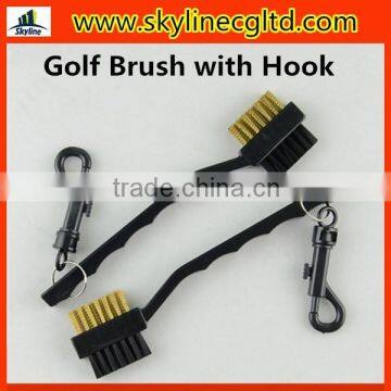 Customized double sides Plastic Golf brush with hook