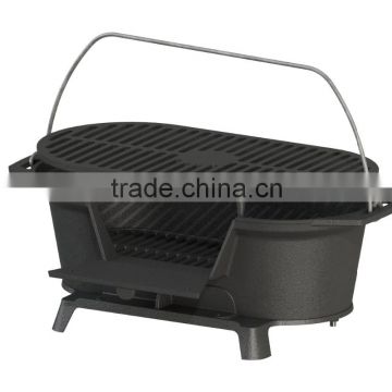 outdoor portable cast iron cookware BBQ charcoal grill/ camping BBQ grill