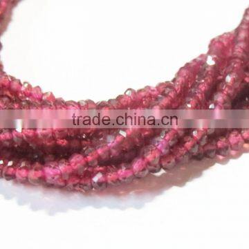 Rhodolite 3-4mm pink Garnet faceted rondelle gemstone beads