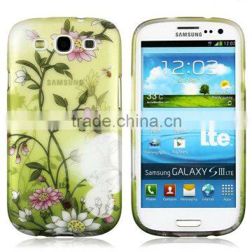 Water Transfer Printing Soft TPU lotus flower designs Soft Back Case Cover for Samsung Galaxy S3 I9300